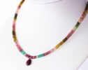 Watermelon Tourmaline Necklace with Pink and Blue Tourmaline