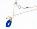 Blue Lapis Lazuli and Kyanite Dangle Earrings in Gold Filled