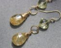 Golden Rutilated Quartz Earrings with Lemon Quartz in Gold Filled