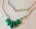 Green Chrysoprase Necklace Bar in Gold Filled