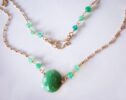 Green Chrysoprase Original Necklace in Gold Filled