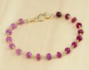 Pink Sapphire Precious Gemstone Bracelet Wire Wrapped in Gold Filled