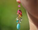 Watermelon Tourmaline Earrings with Amazonite in Gold Filled