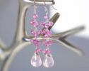 Rose Quartz and Pink Topaz Dangle Earrings in Sterling Silver