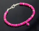 Genuine Pink Ruby Bracelet, Fuchsia Pink Gemstone Bracelet
