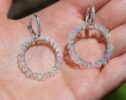 Ethiopian Opal Wire Wrapped Gemstone Hoop Earrings in Silver
