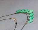 Green Chrysoprase Mixed Metals Necklace in Gold Filled and Oxidized Silver