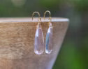 Rose Quartz Large Drop Earrings in Gold Filled