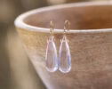 Rose Quartz Large Drop Earrings in Gold Filled