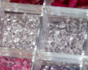 Twisted Silver Hoop Earrings with Purple Amethyst, Pink Amethyst and Pink Ruby