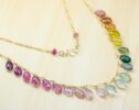 Colorful Rainbow Tourmaline Necklace in Gold Filled, One of a Kind