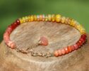 Mexican Fire Opal and Yellow Ethiopian Opal bracelet, One of a Kind