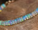 Solid Gold 14K Welo Opal Bracelet, Ethiopian Opal Bracelet