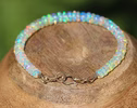 Solid Gold 14K Welo Opal Bracelet, Ethiopian Opal Bracelet