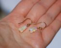 Ethiopian Opal Dangle Gemstone Earrings in Gold Filled