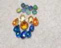Blue, Yellow, Orange Earrings in Sterling Silver