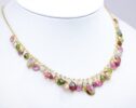 Colorful Rainbow Tourmaline Necklace in Gold Filled, One of a Kind