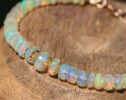 Ethiopian Opal Bracelet, Welo Opal Bracelet in Gold Filled