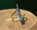 Solid Gold 14K Blue Black Opal Ring, Genuine Ethiopian Opal Solid Gold Ring