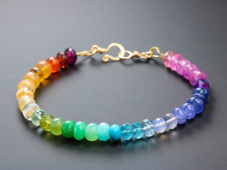 The Rainbow Addiction Bracelet – Rainbow Gemstone Bracelet with Precious Stones