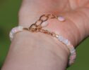 Ethiopian Opal Bracelet with Pink Fire, Gold Filled, One of a Kind