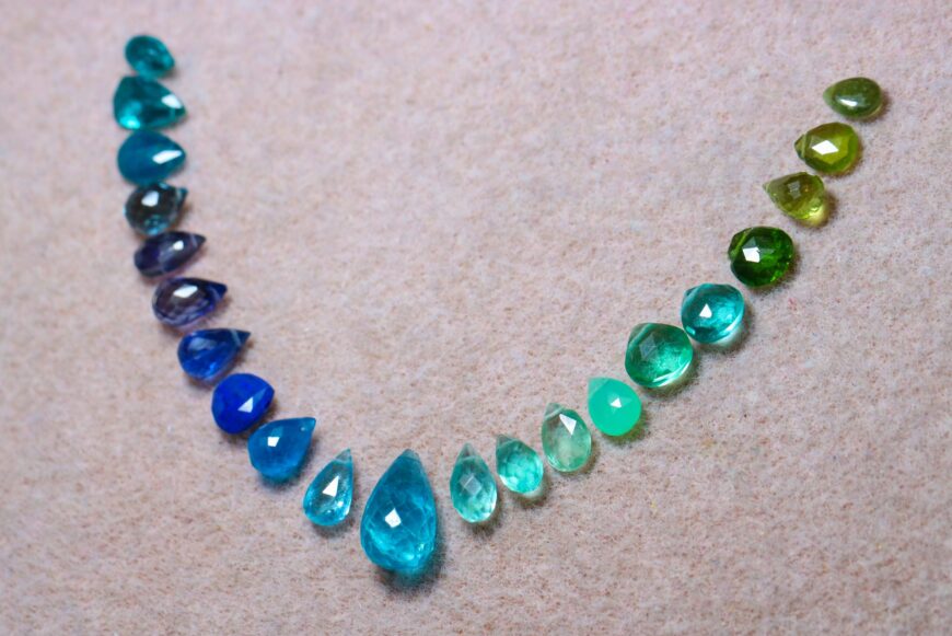 Multi Gemstone Blue Green Necklace
