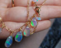 Ethiopian Opal Drop Necklace, Welo Opal Necklace