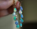 Ethiopian Opal Dangle Drop Earrings