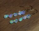 Solid Gold 14K Ethiopian Opal Dangle Drop Earrings