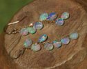 Solid Gold 14K Ethiopian Opal Long Dangle Drop Earrings