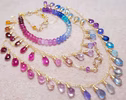 Solid Gold 14K Rainbow Bracelet with Precious Gemstones, Colorful Multi Gemstone Bracelet