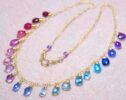 Solid Gold 14K Rainbow Bracelet with Precious Gemstones, Colorful Multi Gemstone Bracelet