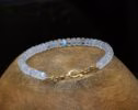 Solid Gold 14K Rainbow Moonstone Blue Fire Bracelet