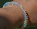 Solid Gold 14K Welo Opal Bracelet, Ethiopian Opal Bracelet
