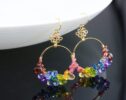 The Felicity Earrings – Multi Gemstone Hoop Earrings in Gold Filled