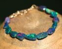 Blue Black Opal Bracelet, Genuine Black Ethiopian Opal Bracelet