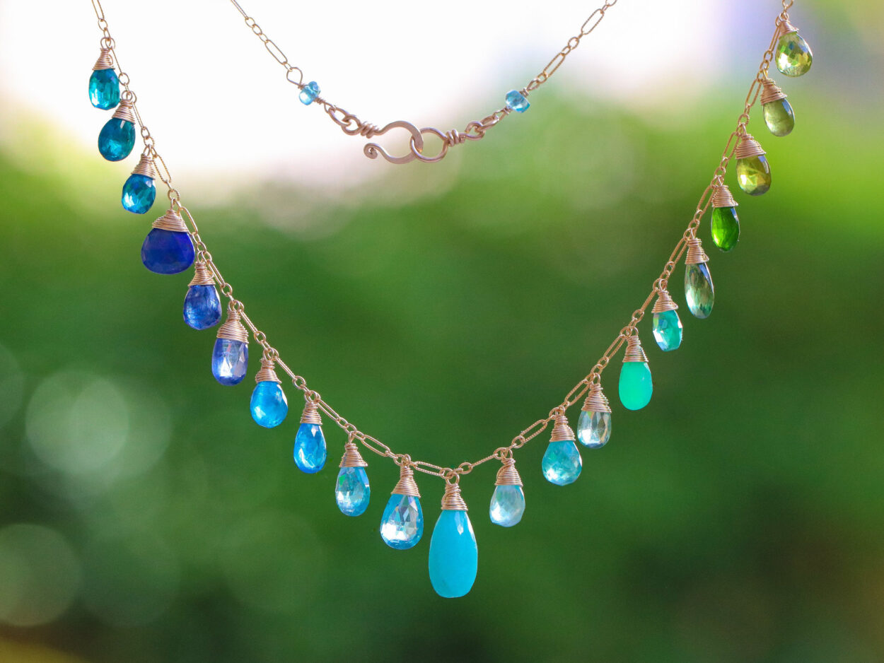 Sky Blue Topaz Gemstone Necklace | Stay True to You | Spiritual Jewelry –  Rei of Light Jewelry