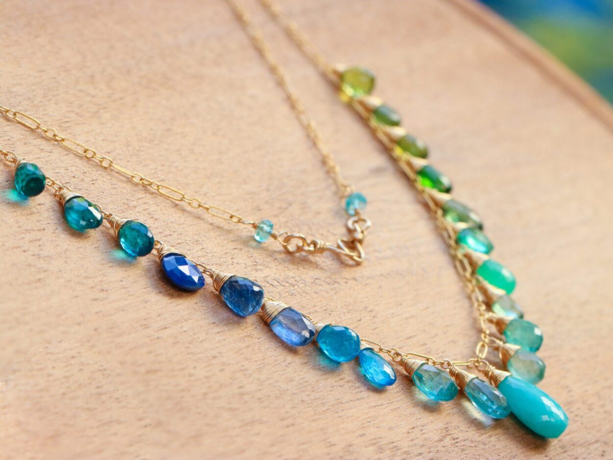 Premium Quality Gold Finish Blue Color And White Stone With Hanging Blue  Beads Necklace Set Buy Online