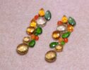 Yellow Green Orange Gemstone Earrings in Gold Filled
