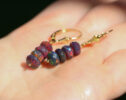 Black Opal Gemstone Earrings, One of a Kind