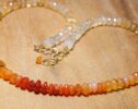 Mexican Fire Opal Beaded Necklace, One of a Kind