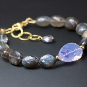 The Frost Bracelet – Lavender Black Gemstone Bracelet, Semi Precious Stone Bracelet