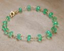 Solid Gold 14K Zambian Emerald Bracelet