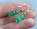 Colombian Emerald Earrings in 14K Solid Gold, One of a Kind