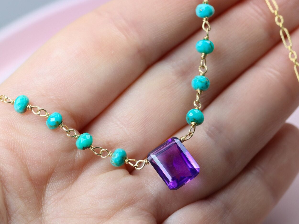 Amethyst Baguette Necklace – Fabula Jewels