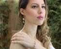 Solid Gold 14K Mismatched Pearl and Aquamarine Earrings, One of a Kind