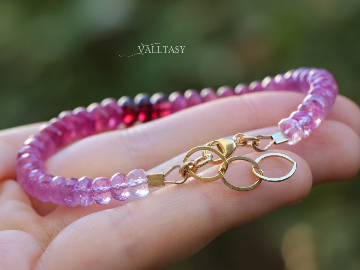 Garnet and Sapphire Bracelet – allie mass custom jewelry