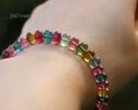 Solid Gold 14K Tourmaline Bracelet, Multi Tourmaline Finest Quality Beaded Bracelet