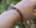 Solid Gold 14K Tourmaline Bracelet, Multi Tourmaline Finest Quality Beaded Bracelet