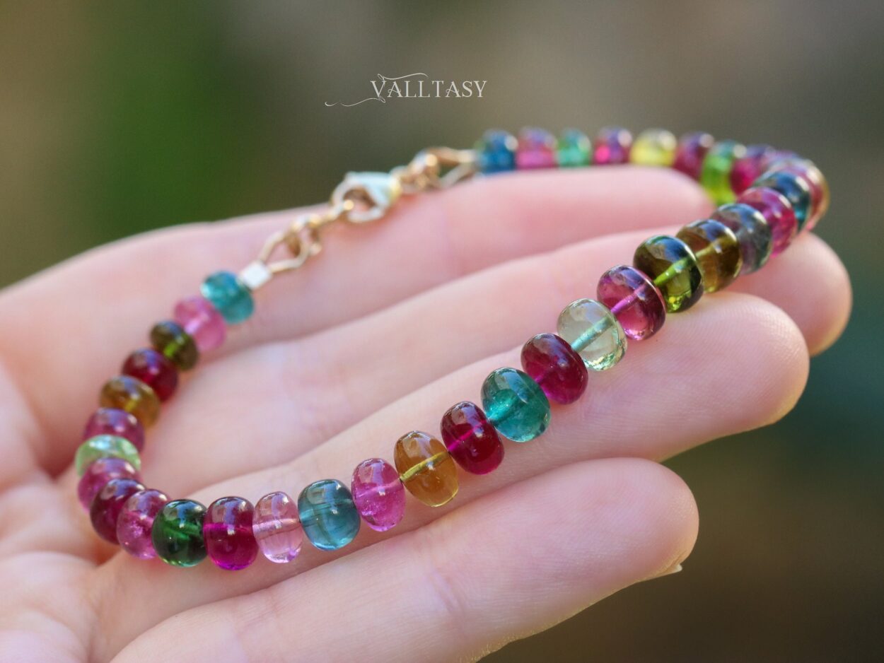 Buy Multi-Tourmaline Tennis Bracelet, Vermeil Yellow Gold Over Sterling  Silver Bracelet, Multi Tourmaline Jewelry, Colorful Bracelet, Gifts for Her  (7.25 In) 11.65 ctw at ShopLC.